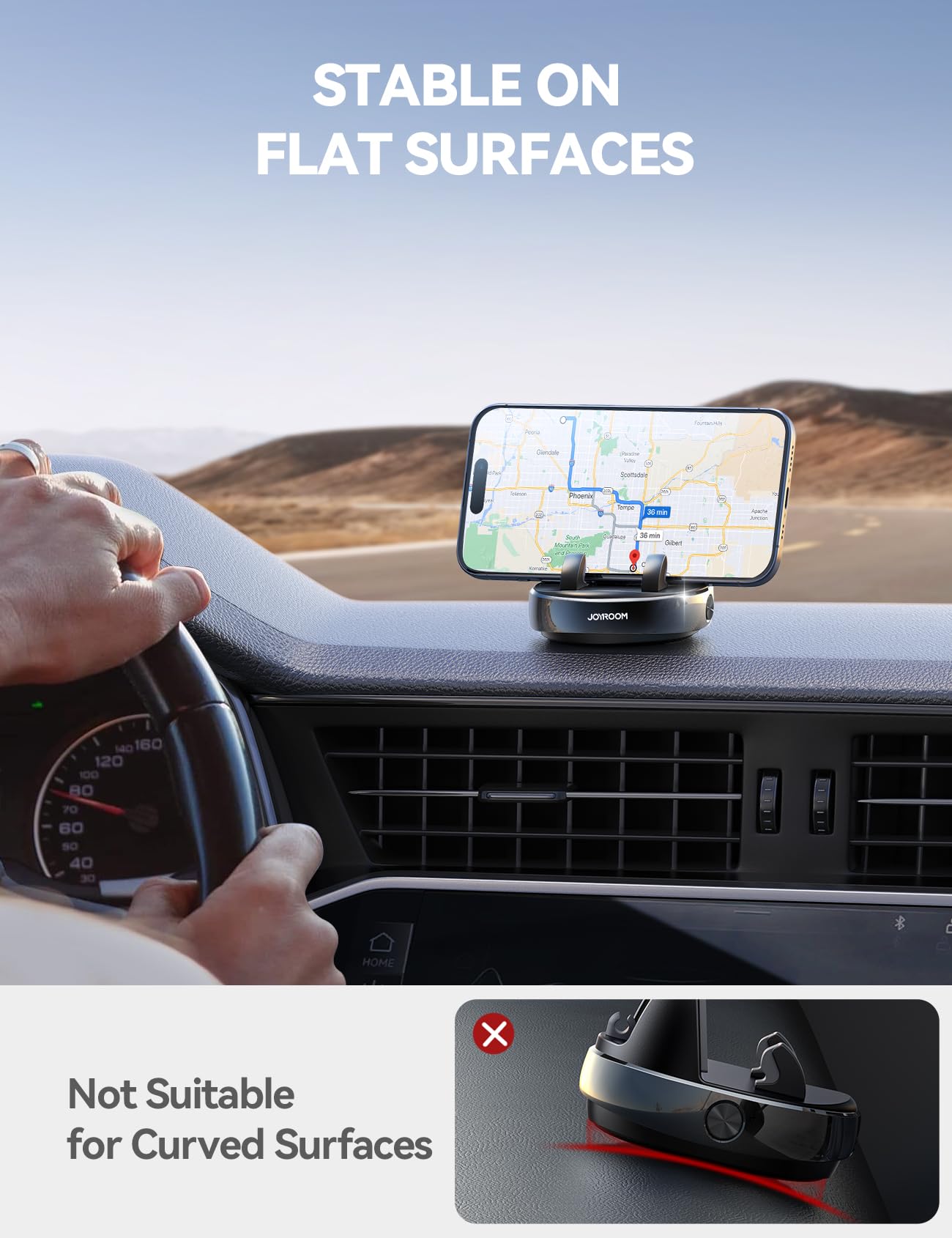 JOYROOM base de nano-gel lavable adherida al salpicadero, sujeción fuerte
