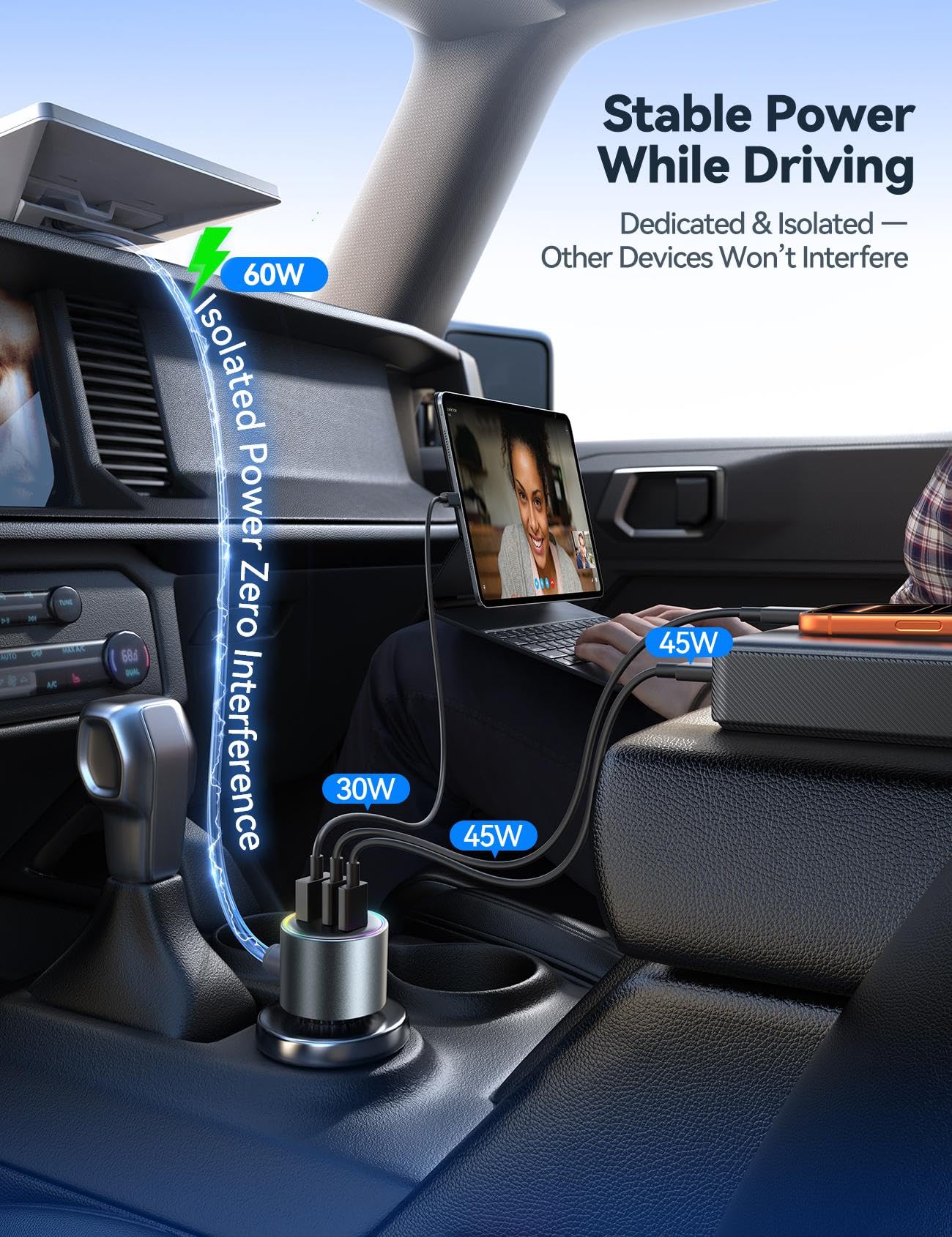 JOYROOM conector vehicular conectado a toma 12V para uso plug-and-play seguro