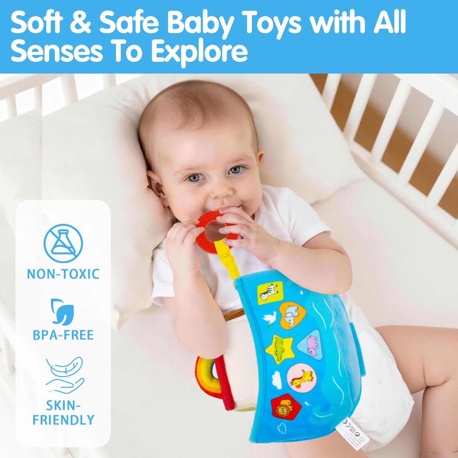 JoySpark mordedor de TPE en primer plano alivia encías y es seguro para bebés