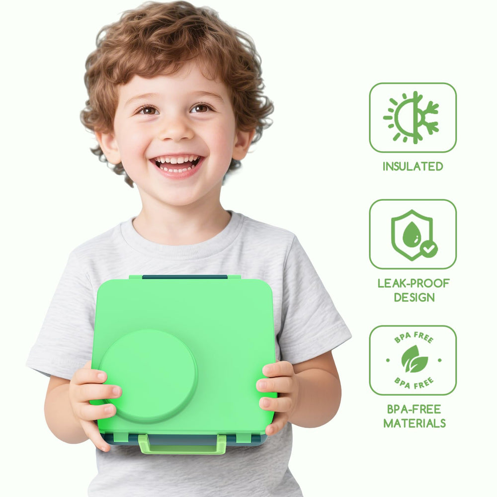 JoyYum interior de la fiambrera con cuatro compartimentos y divisor removible para organizar comidas