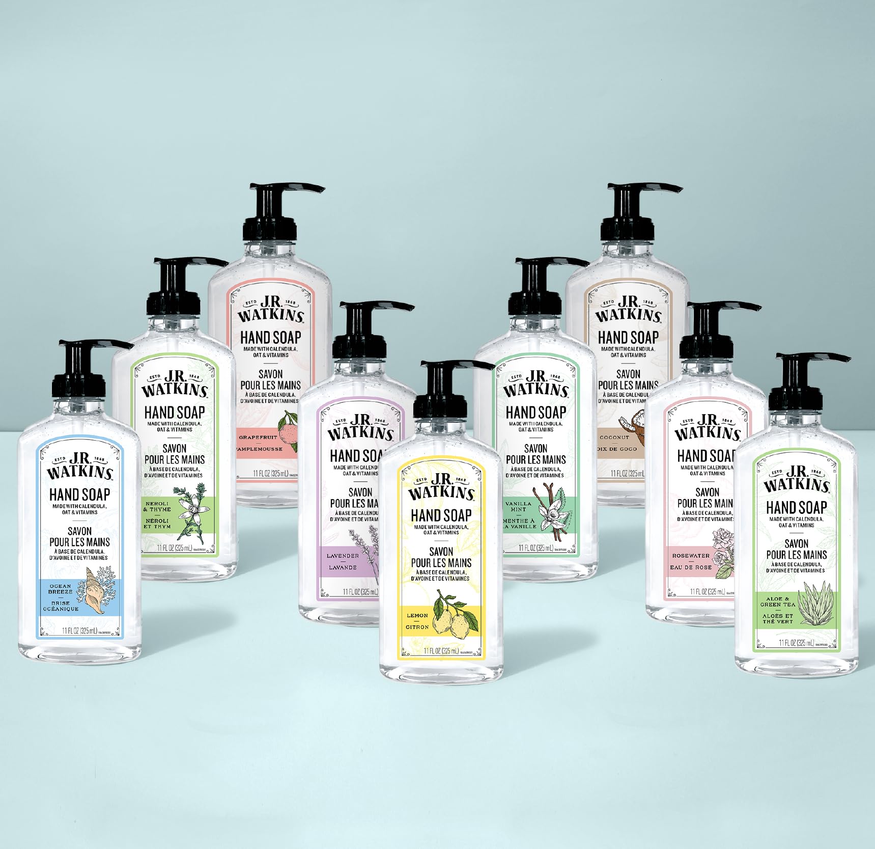 J.R. Watkins producto en baño con toallas, fragancia relajante