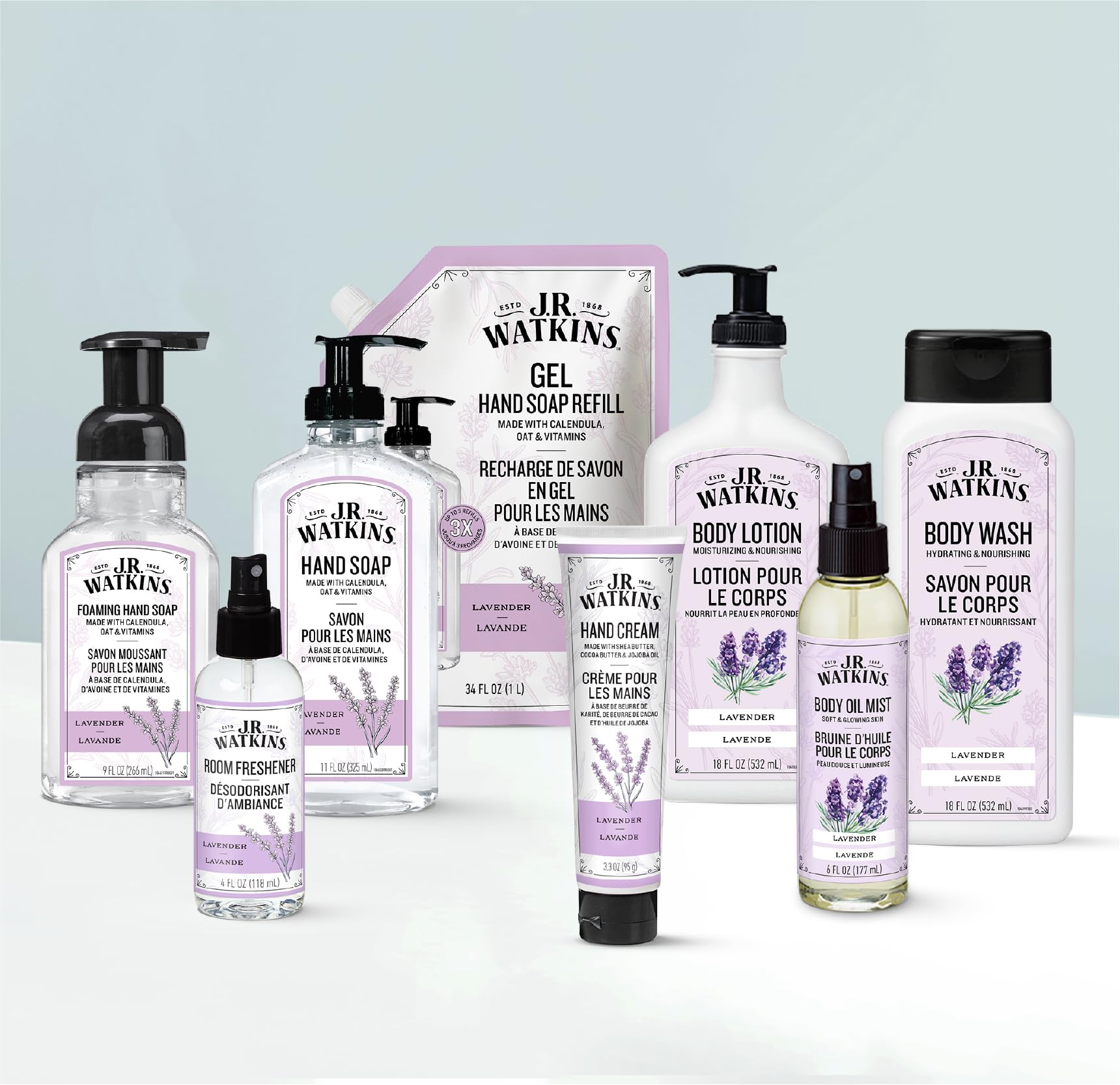 J.R. Watkins etiqueta con ingredientes de origen vegetal, transparencia
