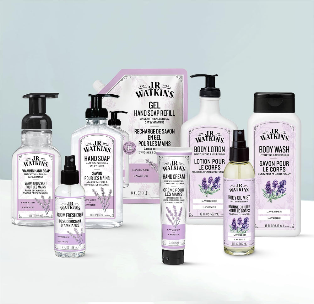J.R. Watkins etiqueta con ingredientes de origen vegetal, transparencia