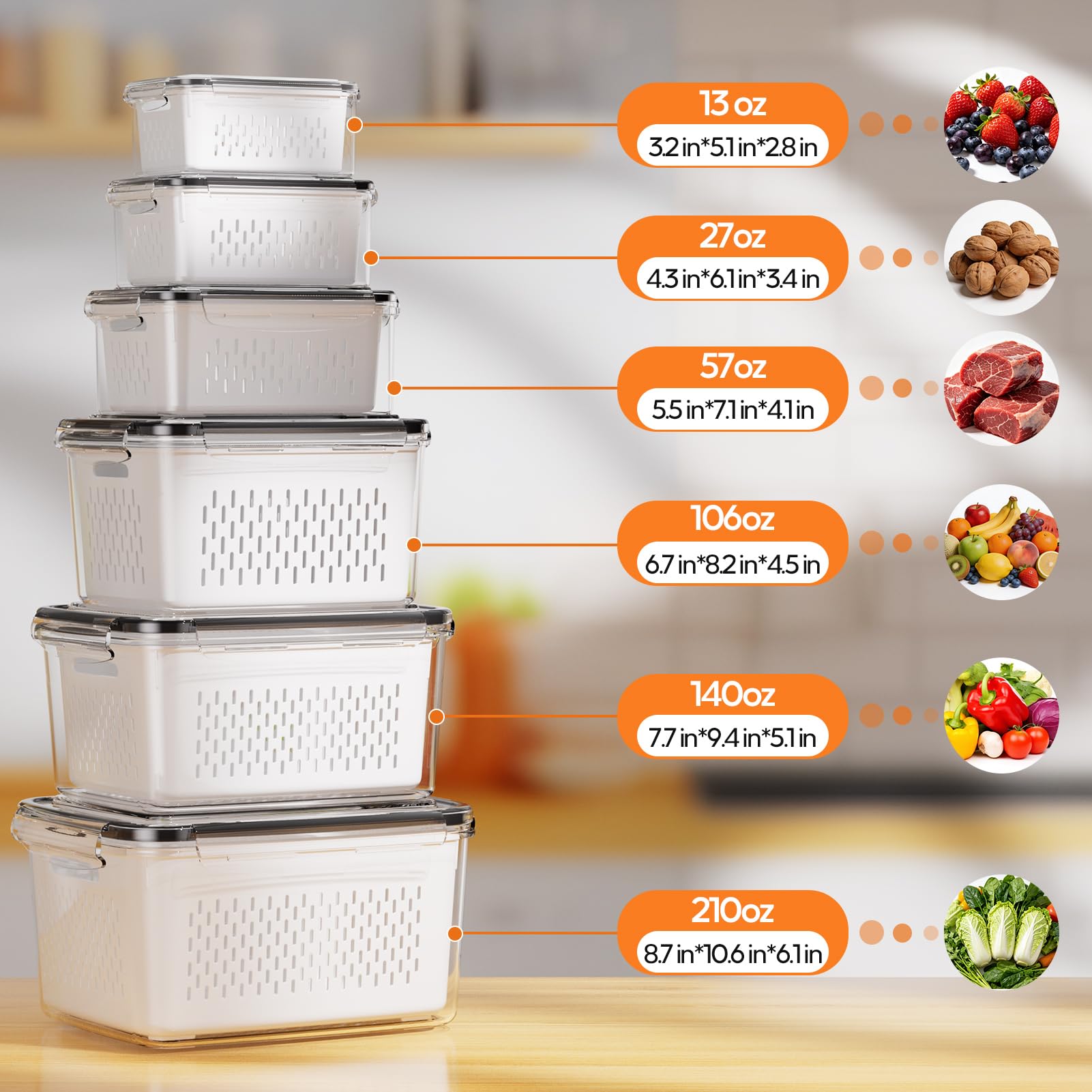 JSCARES colador extraíble primer plano que facilita enjuagar frutas