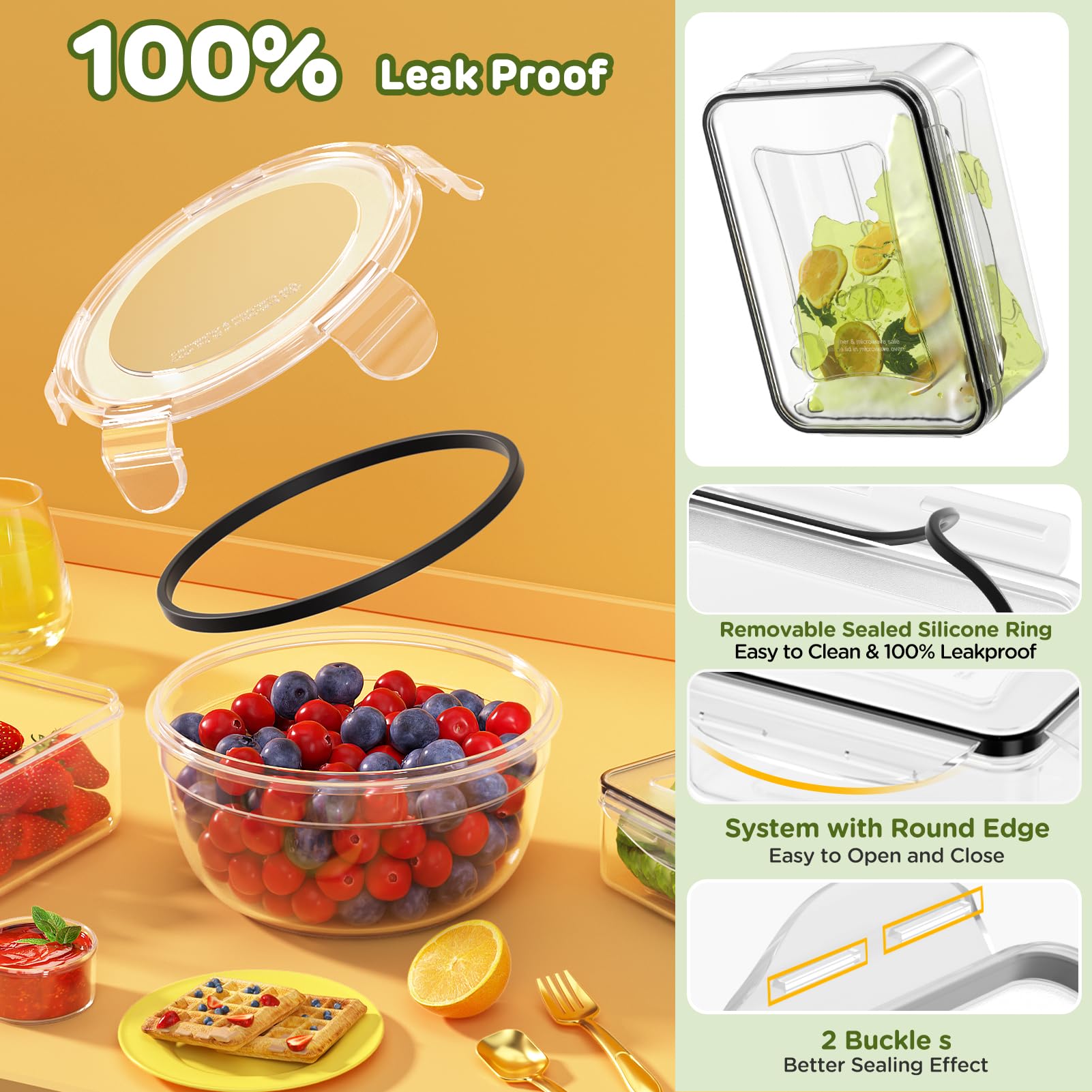 JSCARES anillo de silicona en primer plano que asegura sello hermético eficiente