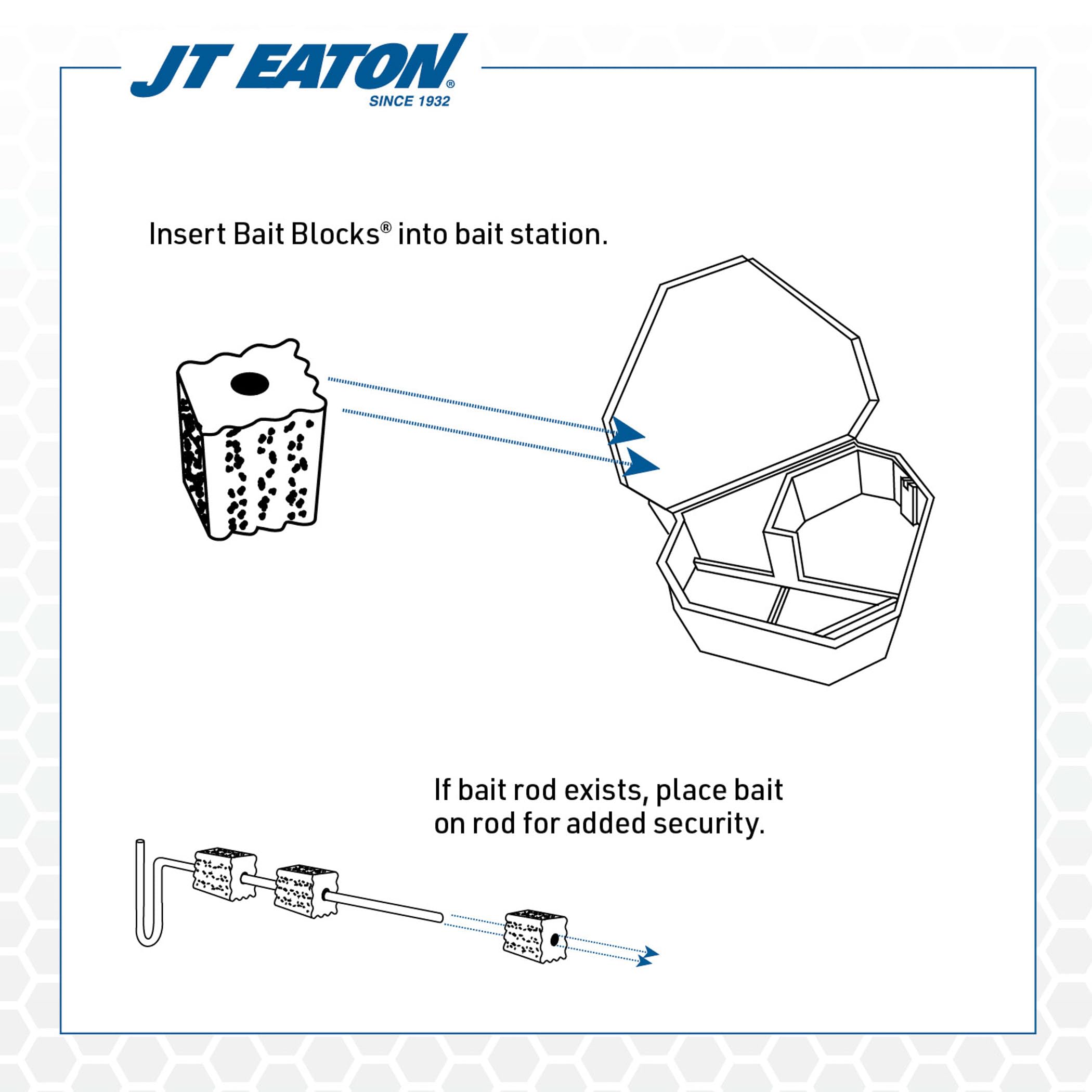 J.T. Eaton blocks positioned in a garage illustrating convenient rodent control