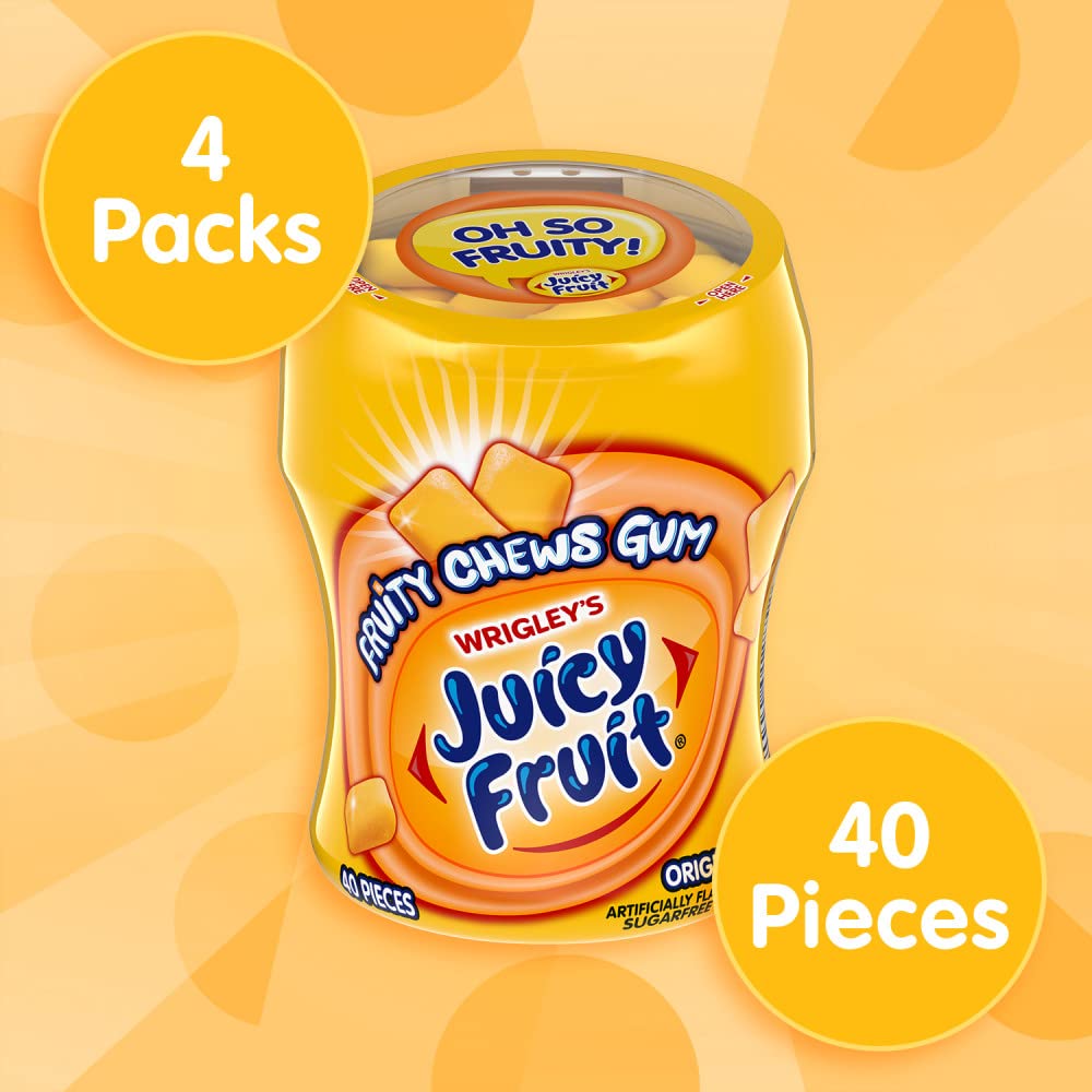 Juicy Fruit four-pack stacked bottles ready for sharing at events