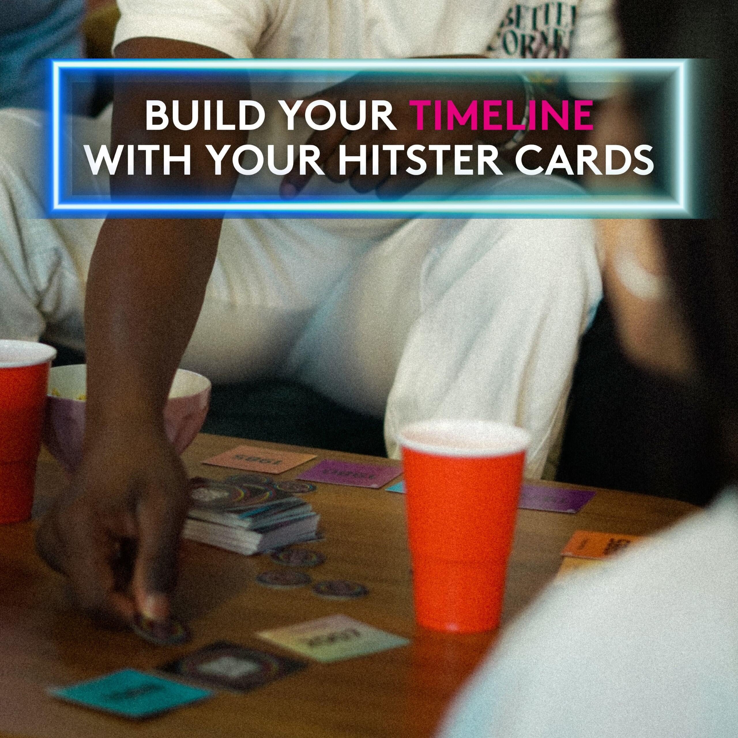 Jumbo Hitster comparación de tamaño con mano para ver escala del juego