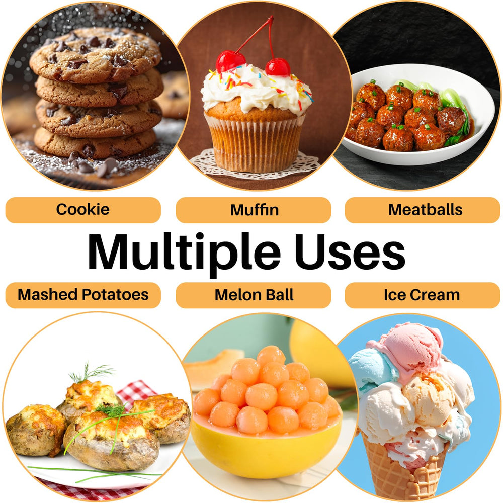 JUNADAEL J presentación con bolas de helado y muffins, versatilidad en la cocina