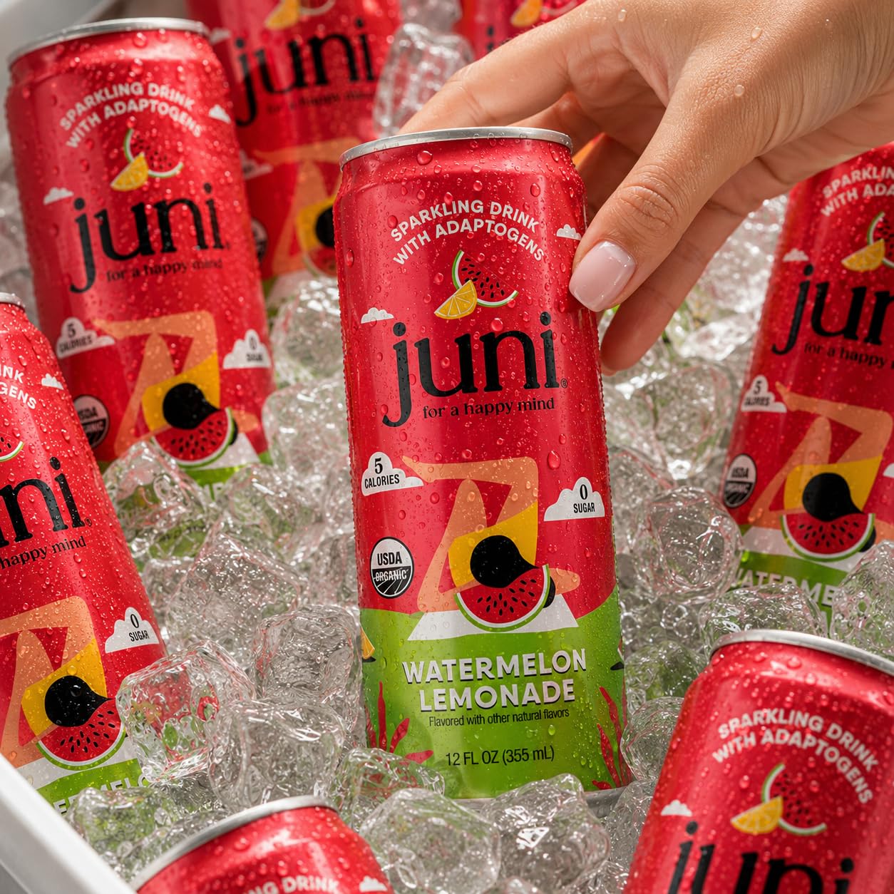 JUNI pack de limonadas mostrando las tres variantes y variedad