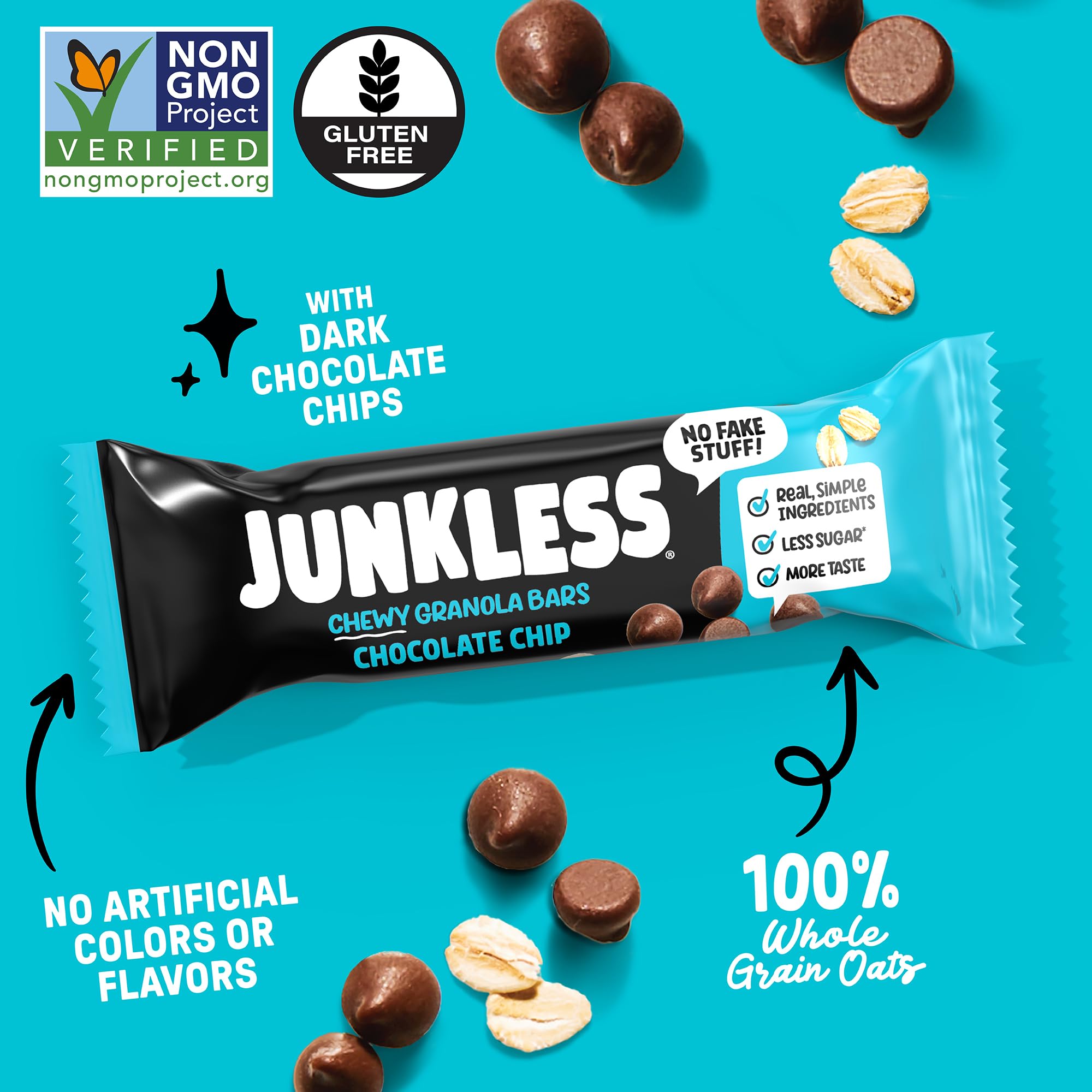 Junkless detalle de ingredientes con fresas reales y color natural