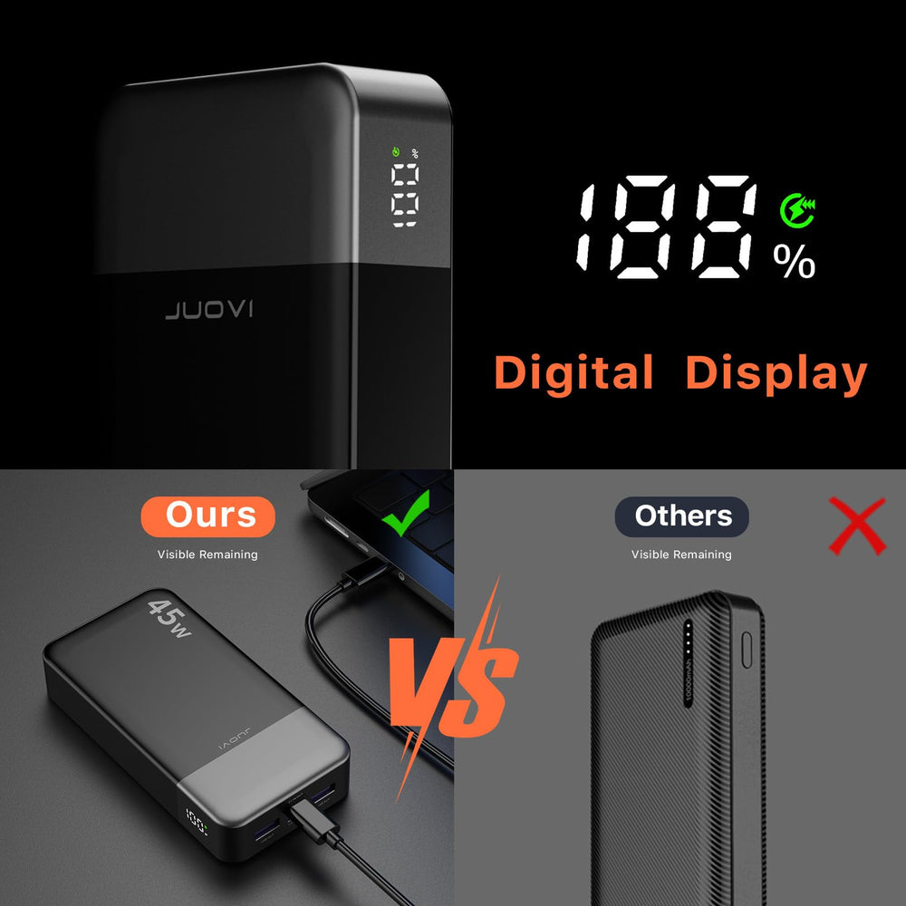 JUOVI comparación de tamaño junto a un smartphone para referencia de escala
