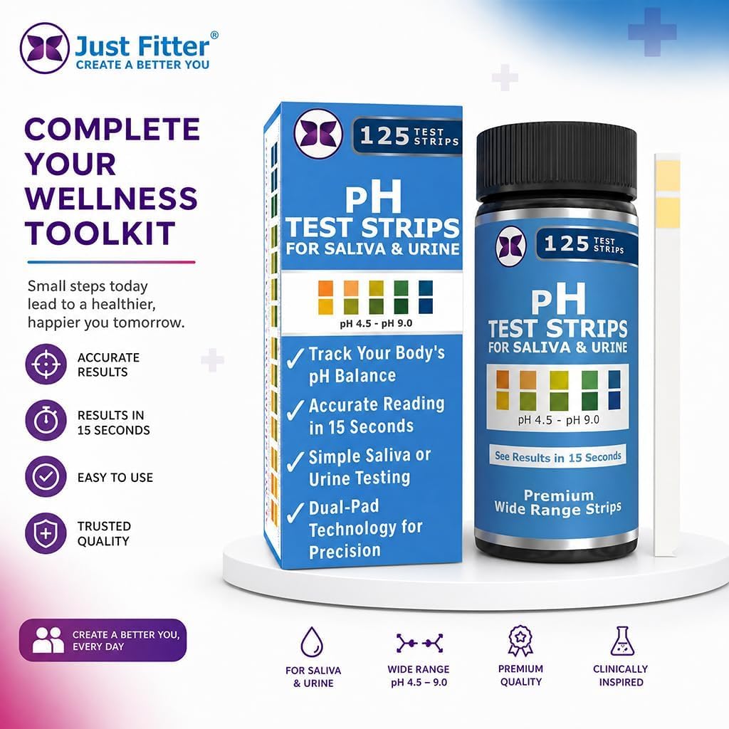 Just Fitter envase opaco cerrado que protege las tiras de luz y humedad