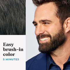 Just For Men detalle de barba teñida uniformemente, resultado más denso y natural