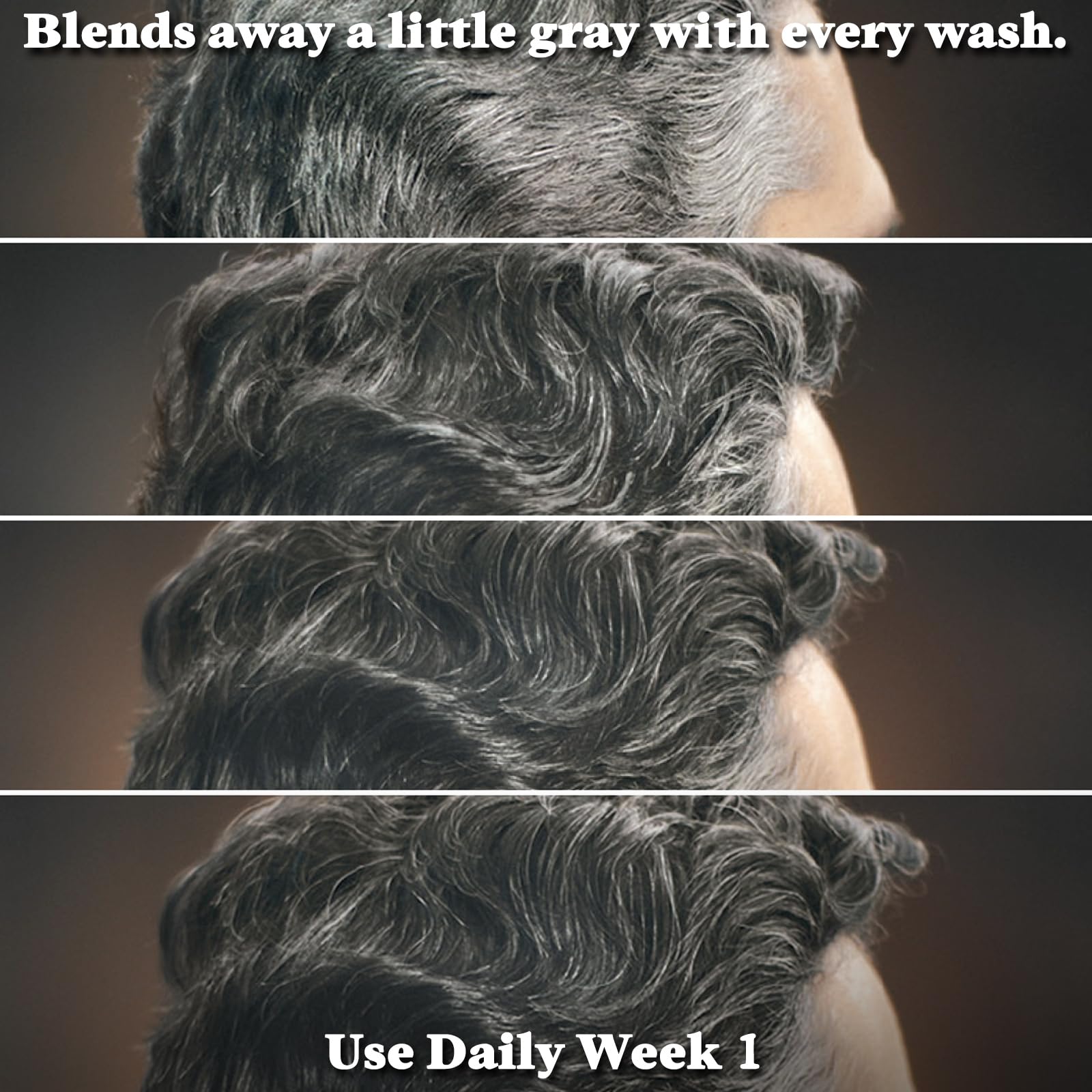 Just for Men Control GX aplicado en cabello mojado, reduce canas gradualmente