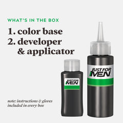 Just For Men textura de crema colorante en primer plano con aspecto cremoso y nutritivo