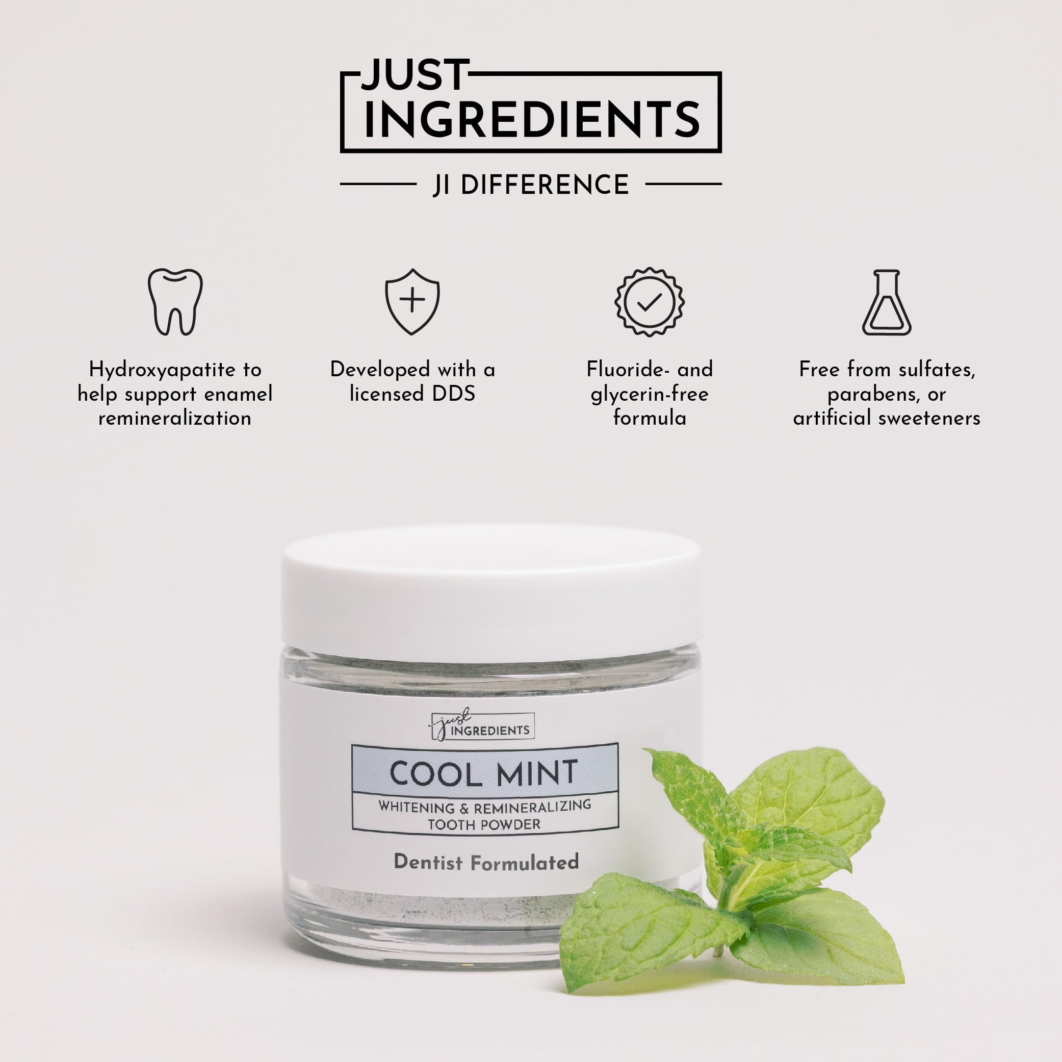 JUST INGREDIENTS comparación de tamaño del envase, práctico para viajes
