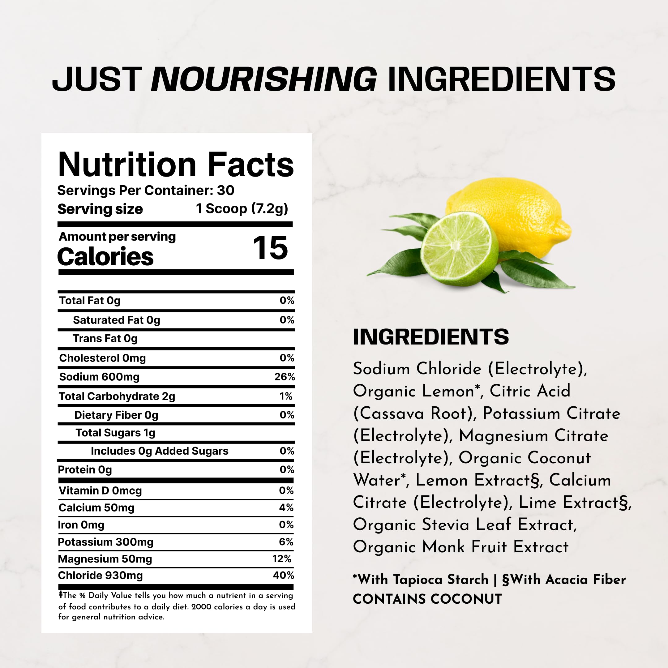 JUST INGREDIENTS cuchara con polvo medido para fácil dosificación