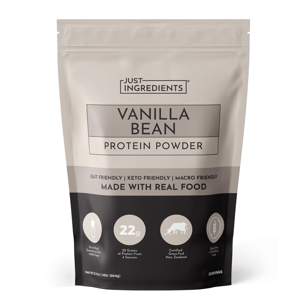 JUST INGREDIENTS envase frontal mostrando etiqueta clara y beneficios