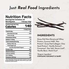 JUST INGREDIENTS comparación de tamaño del envase y porción cómoda