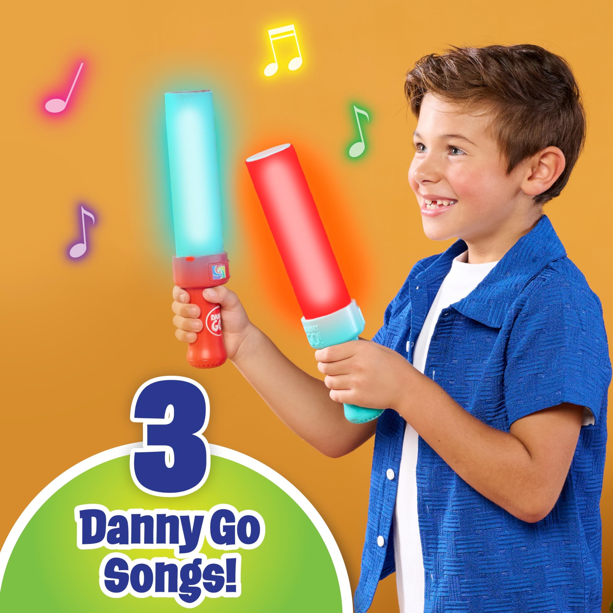 Just Play palillos Danny Go! mango con botones para cambiar luces y sonidos
