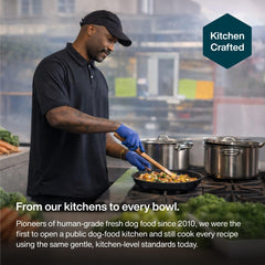JustFoodForDogs comida JustFresh usada como topper sobre croquetas para mayor sabor
