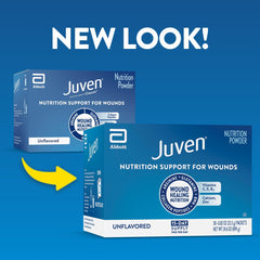 Juven sobre abierto con polvo visible, conveniencia para dosificación
