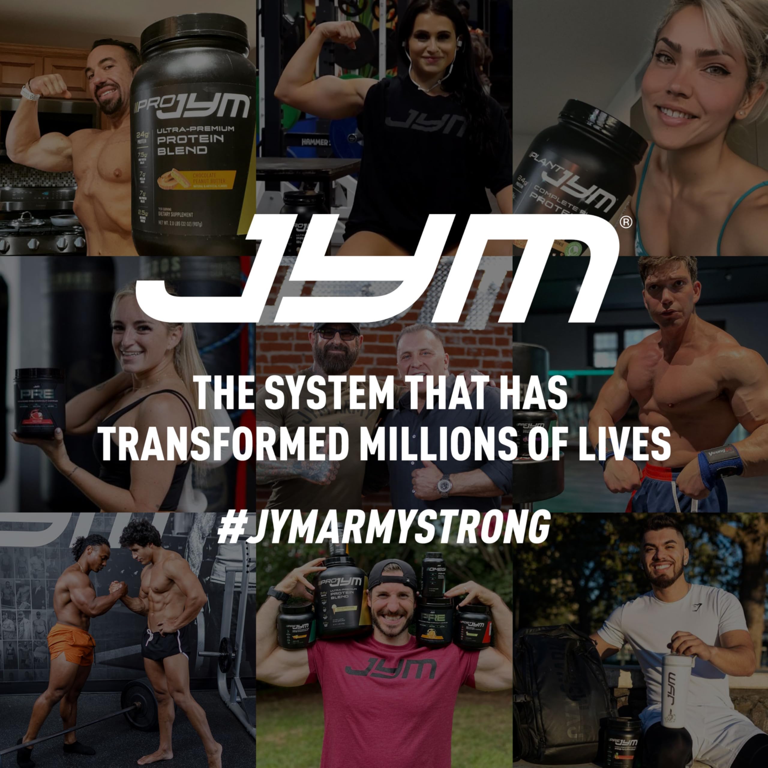 JYM Supplement Science frasco en entorno de gimnasio resaltando recuperación