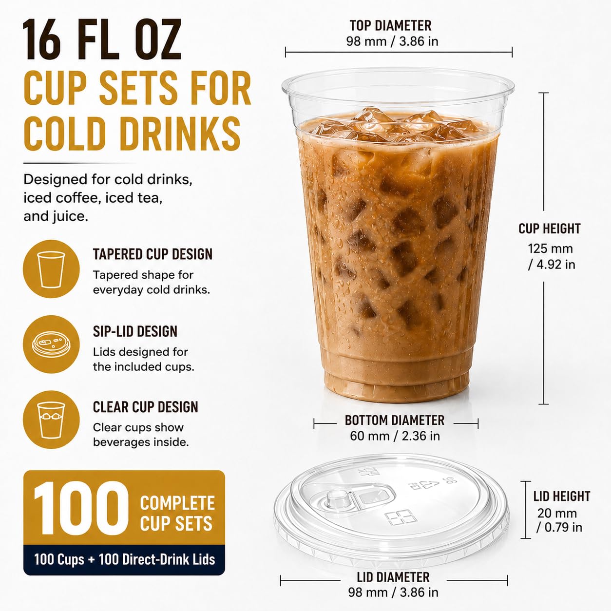 JYTHGPUC comparación de tamaño 16 oz para porciones estándar