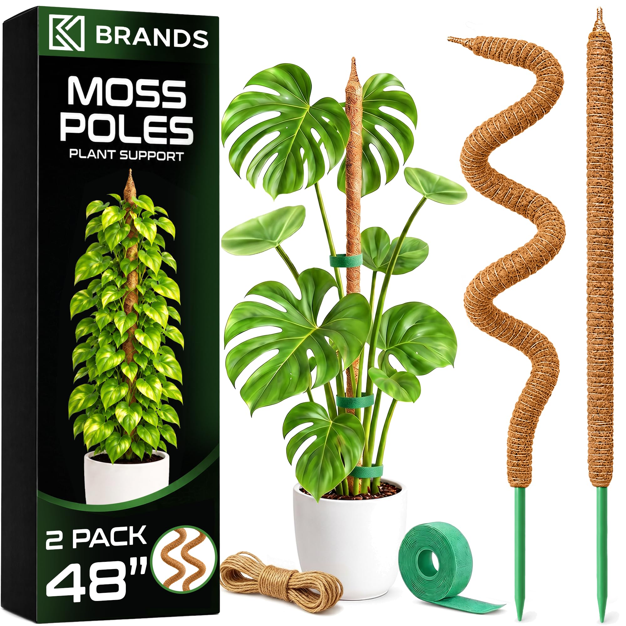 K-Brands poste musgo frontal mostrando soporte vertical y estética natural