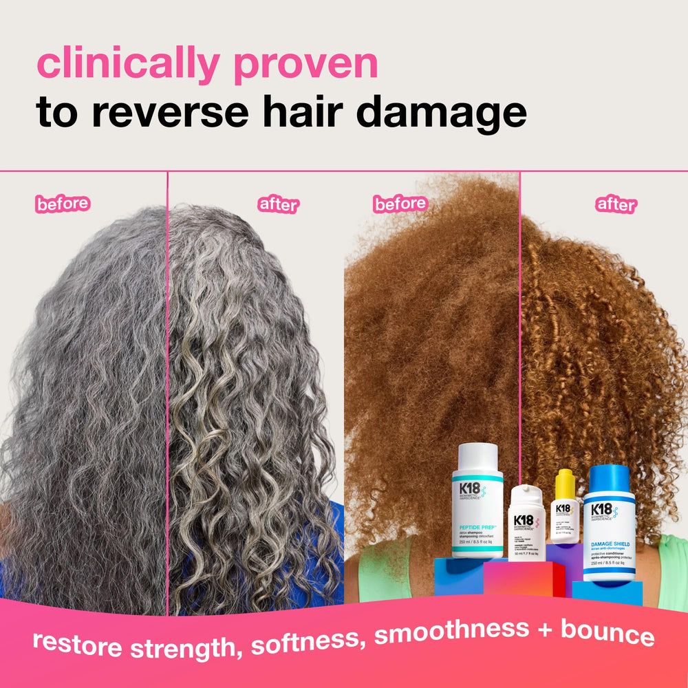 K18 aplicación en cabello húmedo para reparación rápida de 4 minutos