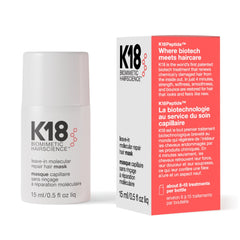 K18 mascarilla frontal mostrando envase y claridad del producto