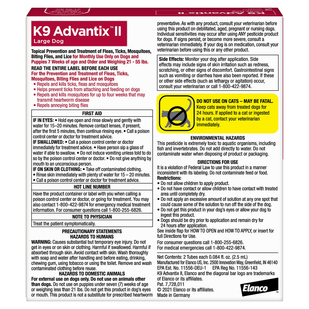 K9 Advantix aplicador abierto listo para uso, facilita administración segura