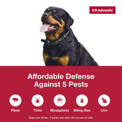 K9 Advantix aplicando en la nuca del perro para protección rápida y localizada