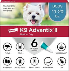 K9 Advantix paquete frontal mostrando protección completa