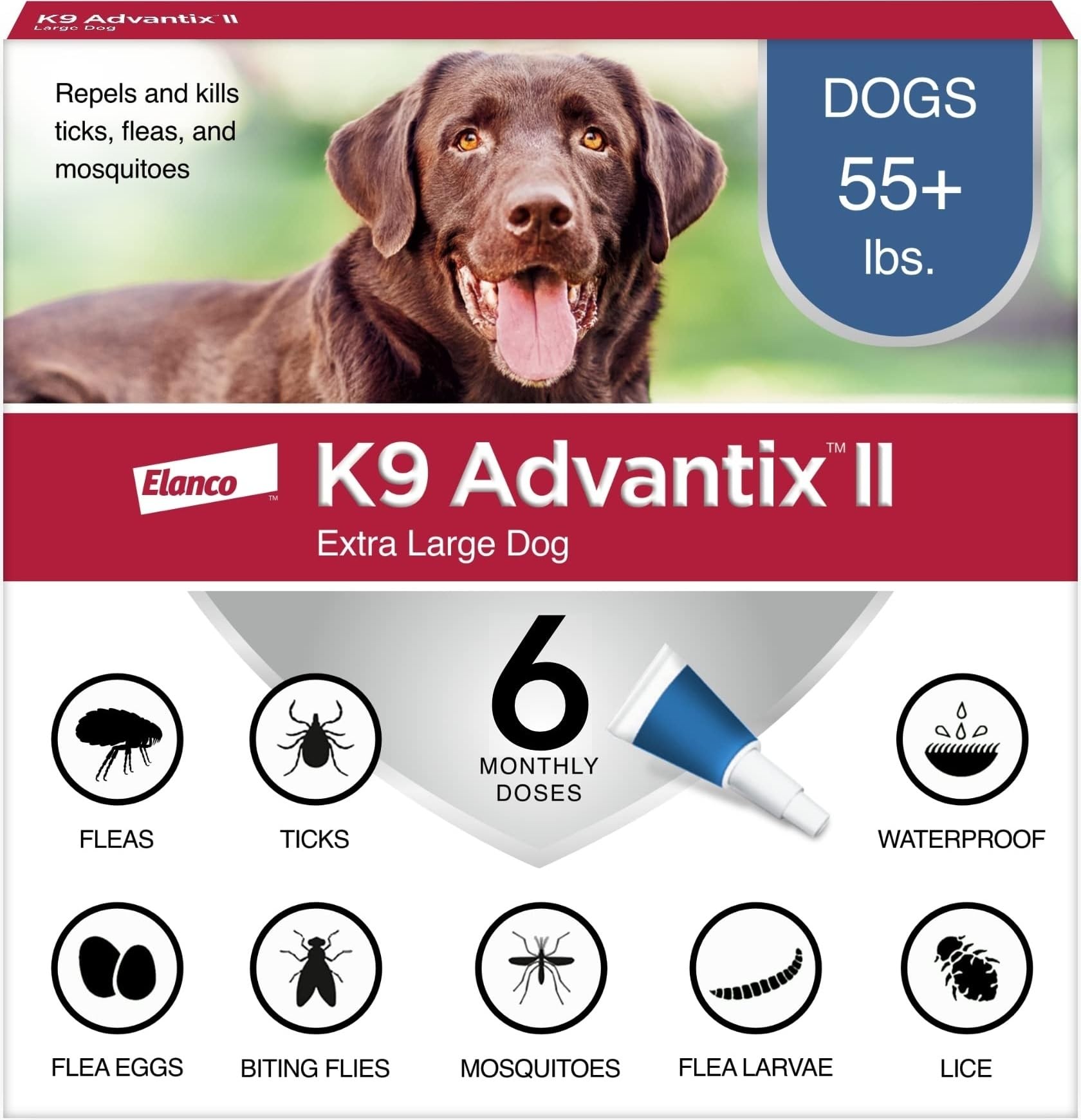 K9 Advantix envase frontal mostrando producto y protección