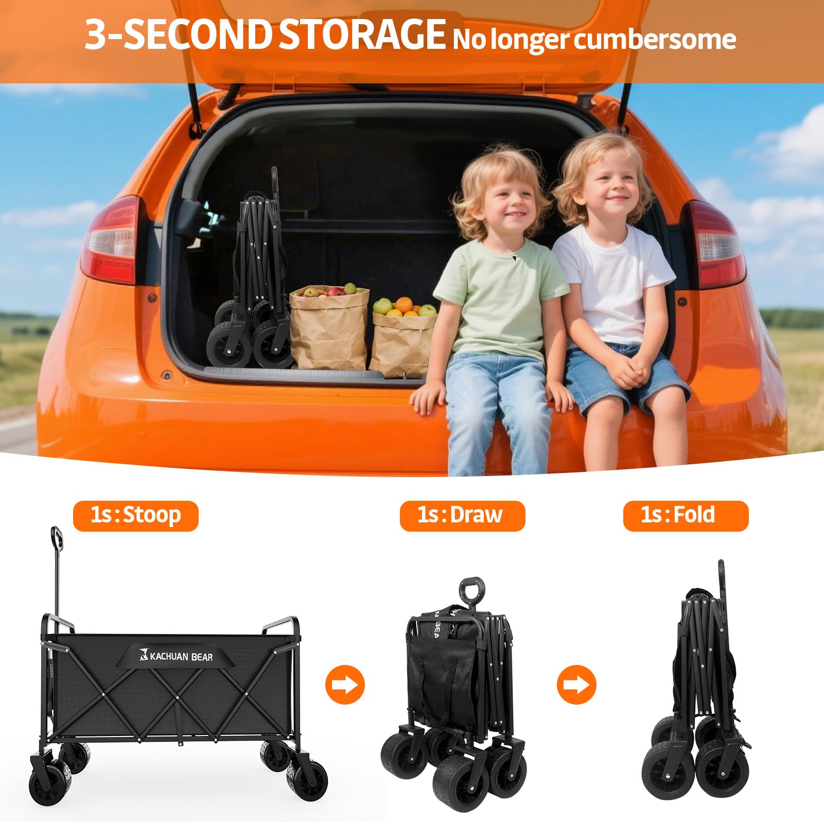 KACHUAN BEAR lifestyle camping setup showing haul convenience