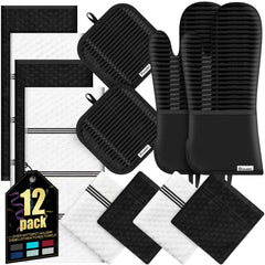 KacNacPro set completo frontal mostrando guantes, agarraderas y toallas, prácticos y listos