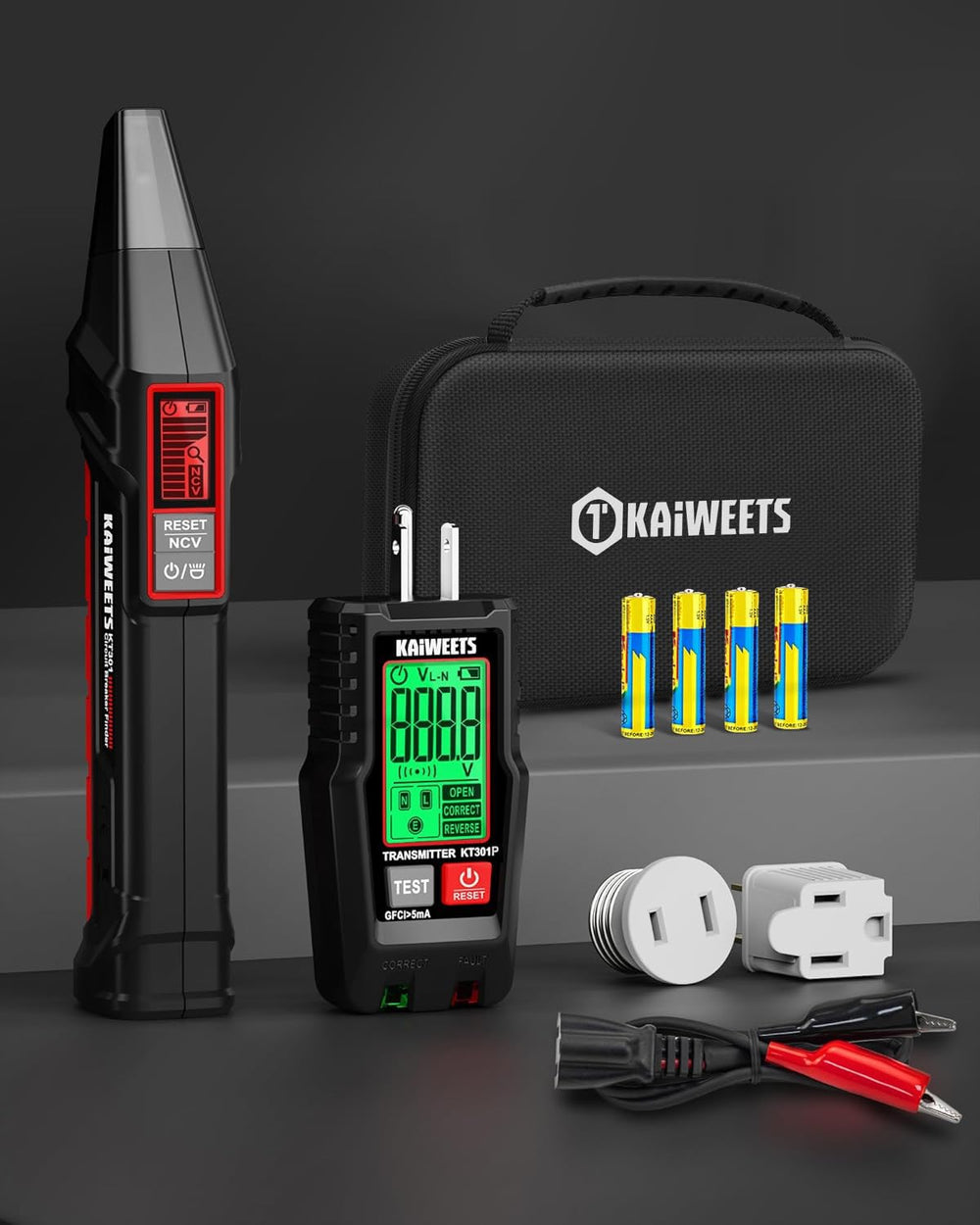 KAIWEETS KT301P comparación de tamaño con mano, herramienta compacta y portable