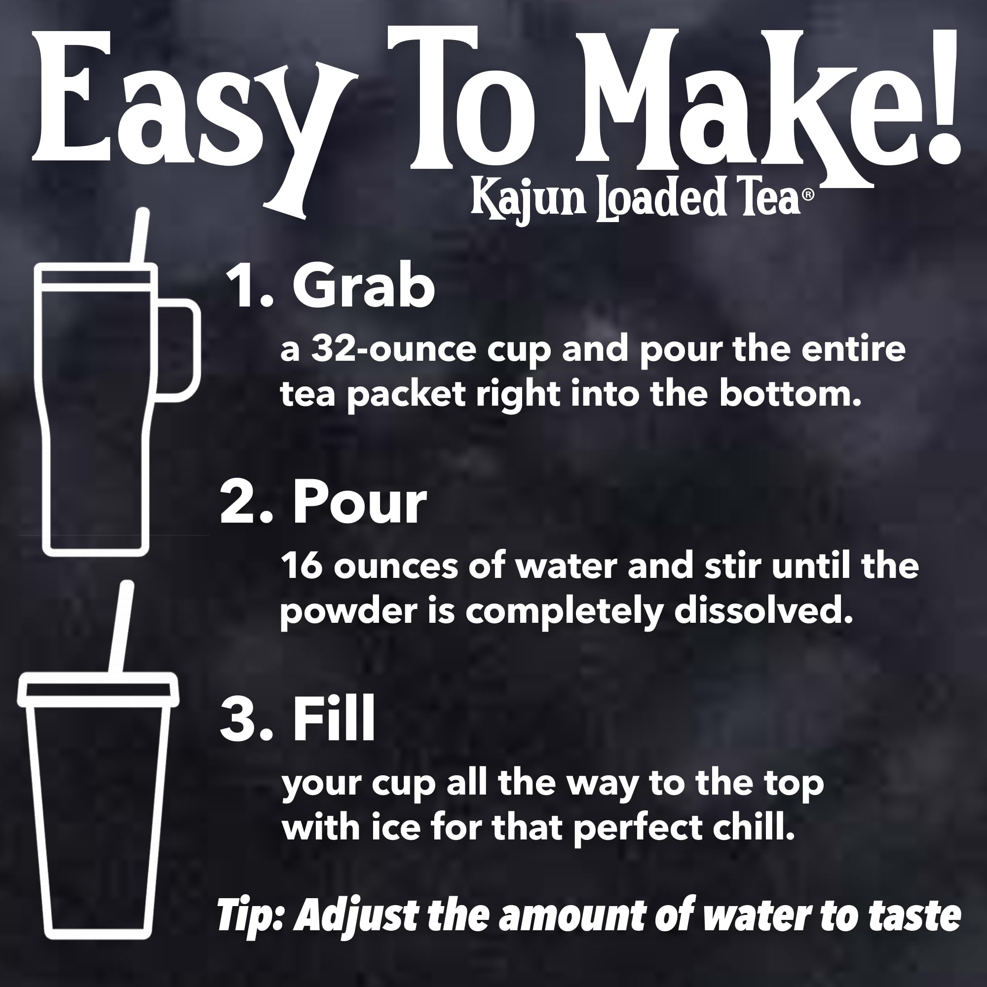 KaJun LOADED TEA primer plano del polvo con textura fina beneficiosa