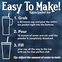 KaJun LOADED TEA bebida en vaso con hielo ofreciendo refresco sin calorías