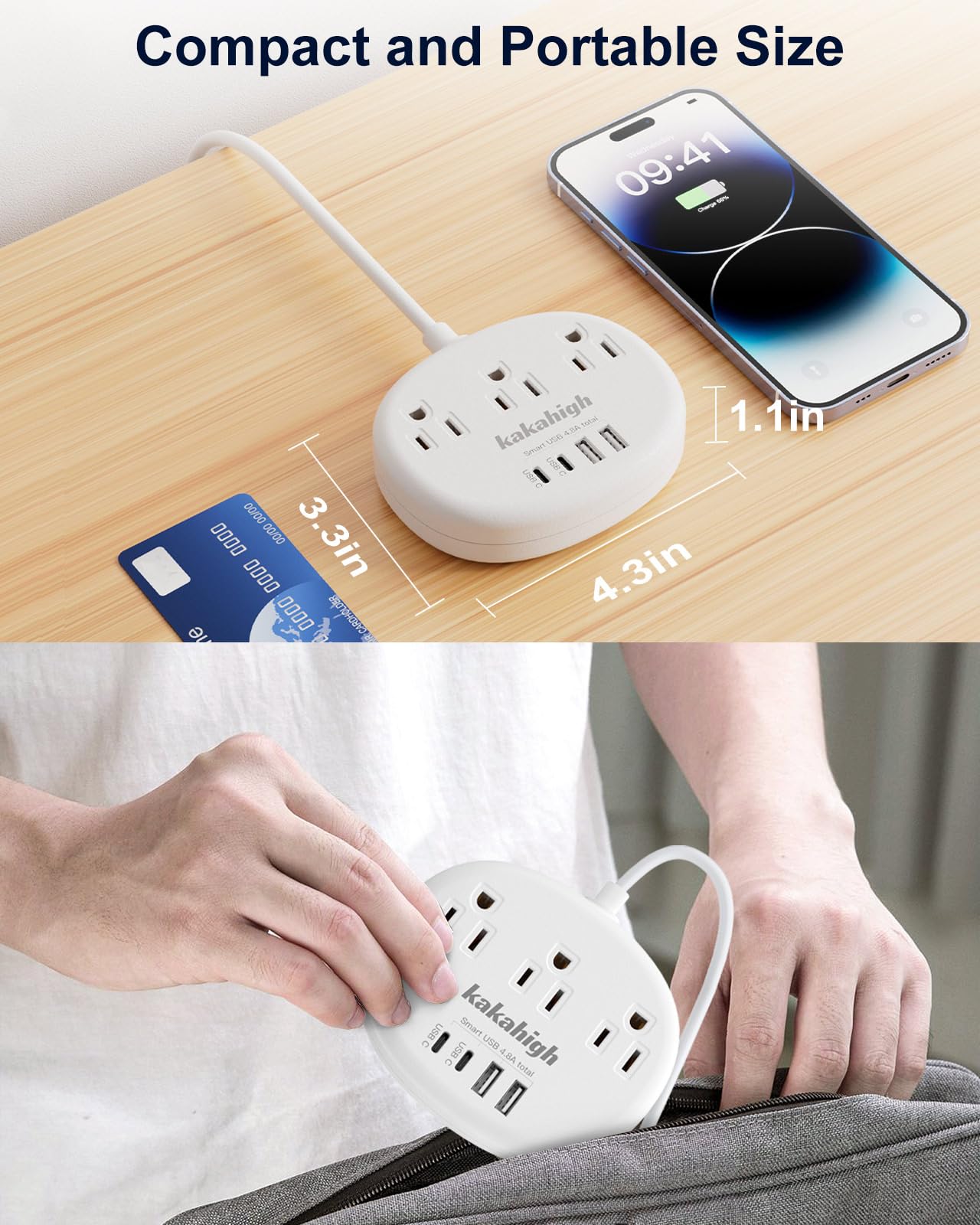 kakahigh primer plano de puertos USB-C y USB-A para carga eficiente de móviles