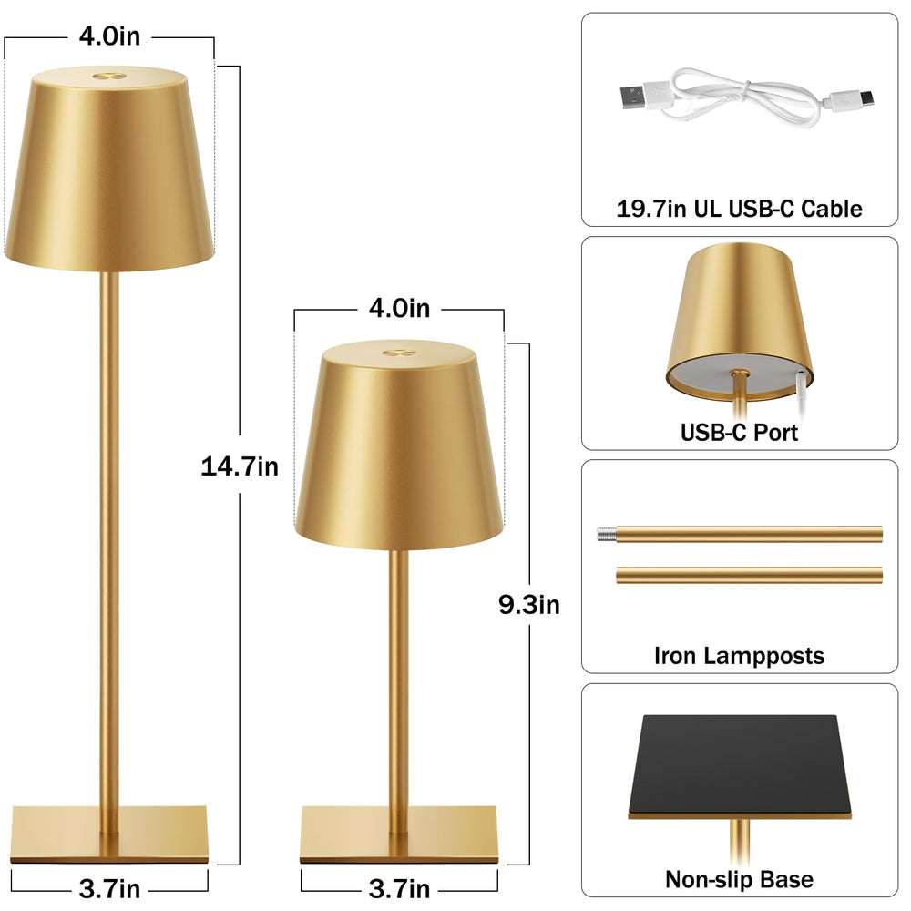 Kakanuo Gold side profile with downward beam providing glare‑free task light