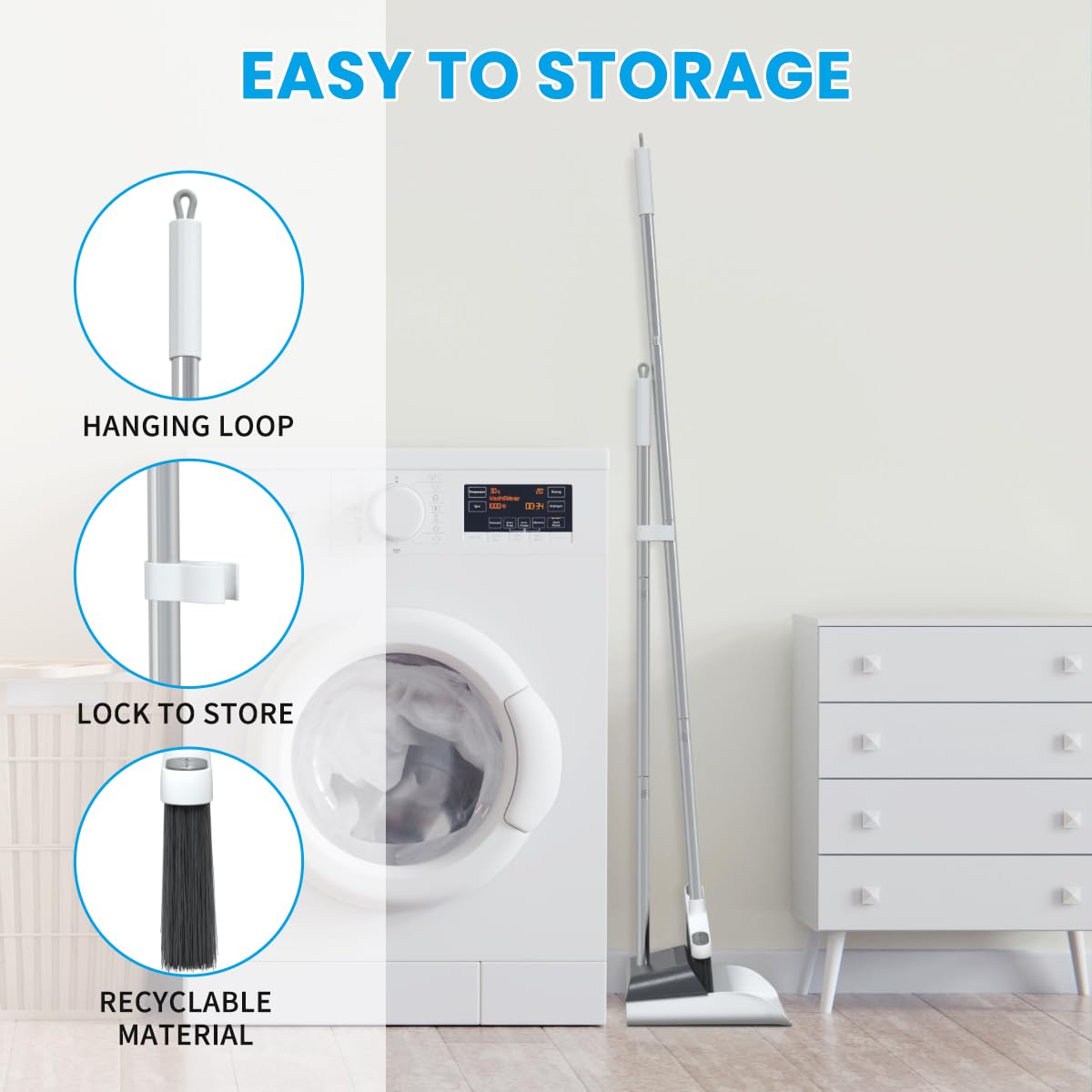 KalTell set guardado vertical en armario, almacenamiento estable y organizado