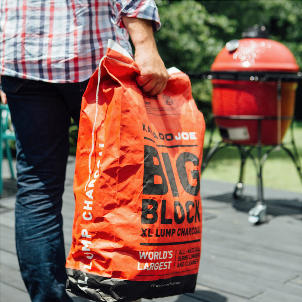 Kamado Joe comparación tamaño de piezas para encendido rápido y larga duración