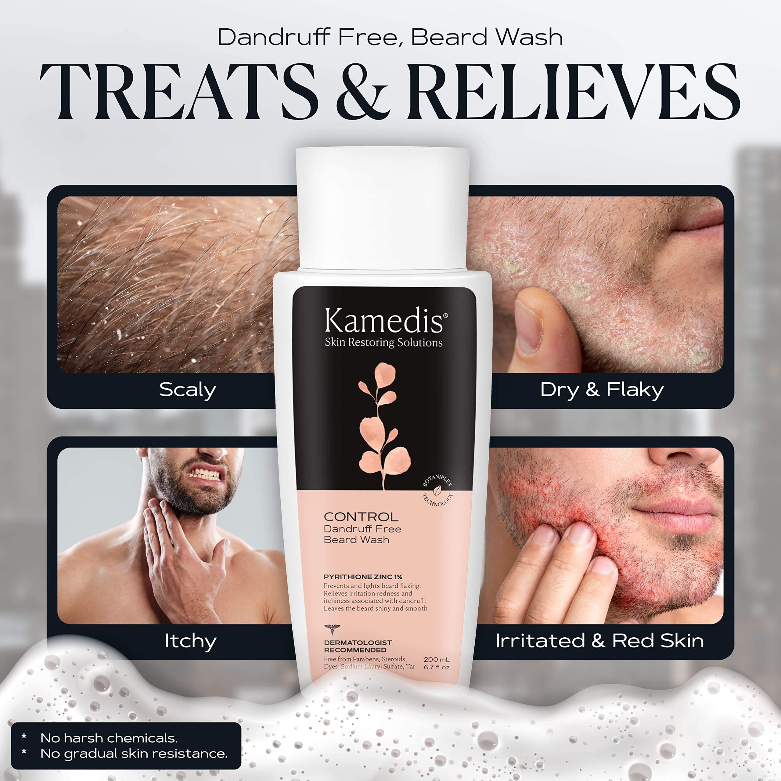 KAMEDIS etiqueta con ingredientes activos y beneficios visibles