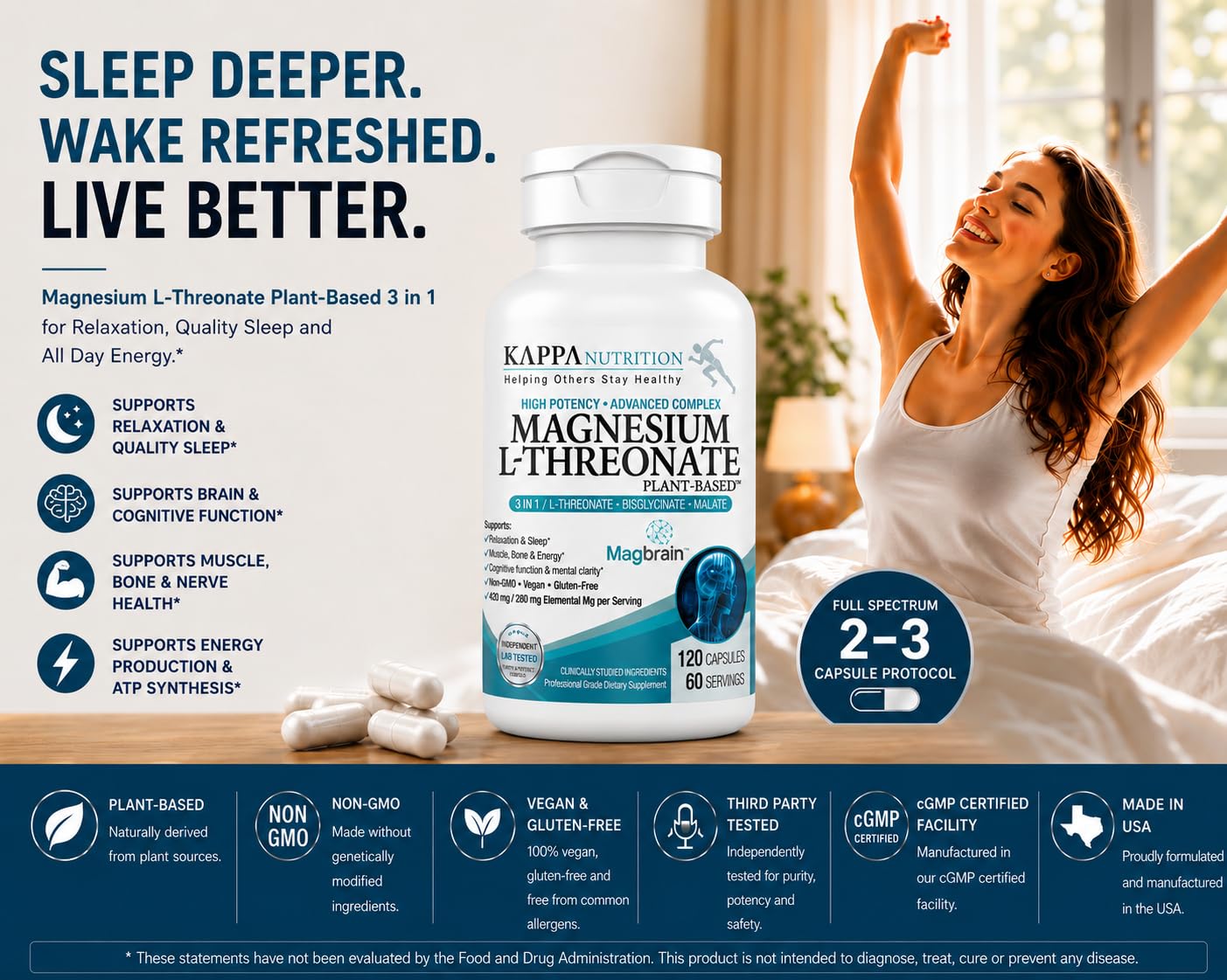 KAPPA NUTRITION open bottle with capsules demonstrating quantity