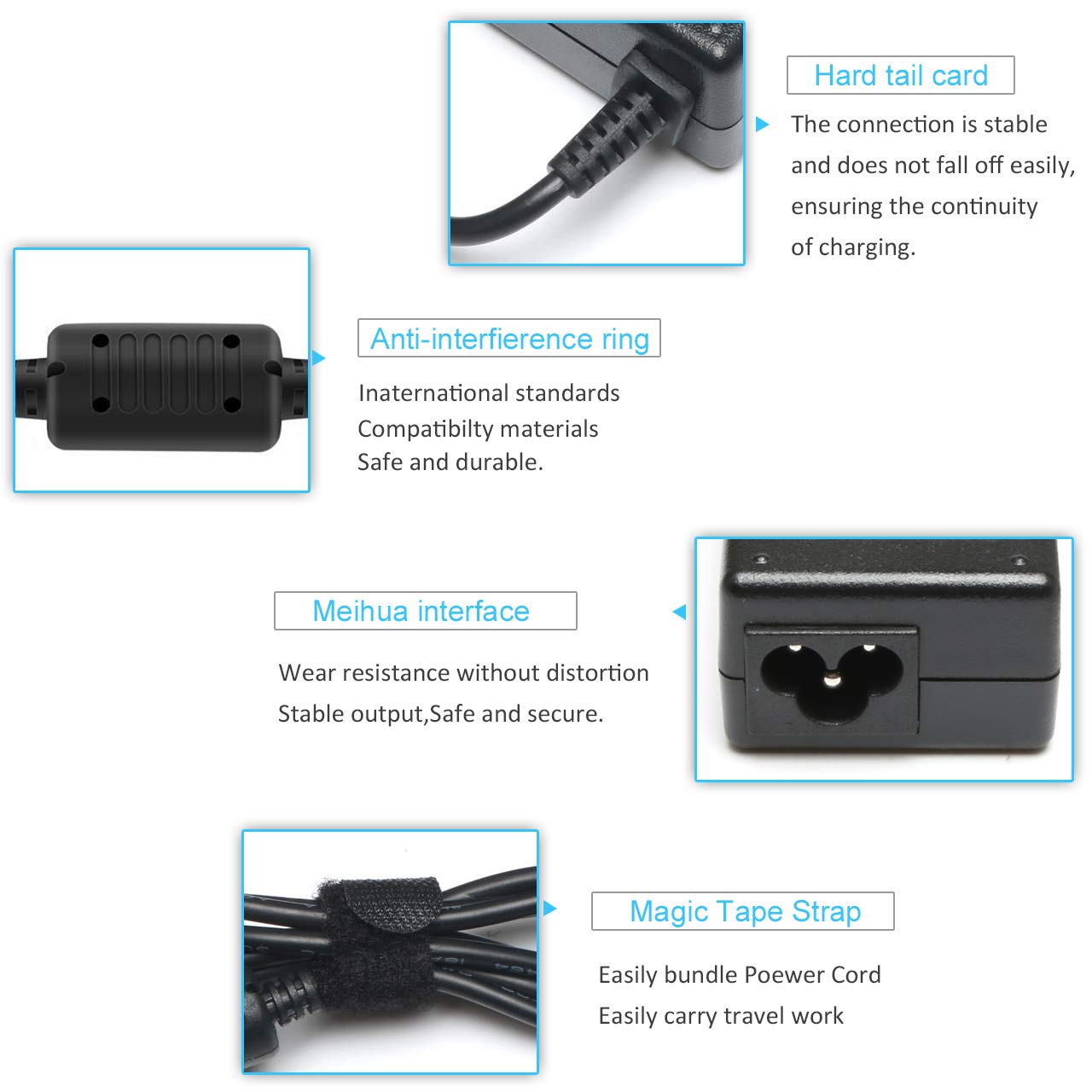 KAQIAR empaque con adaptador y manual mostrando contenido incluido