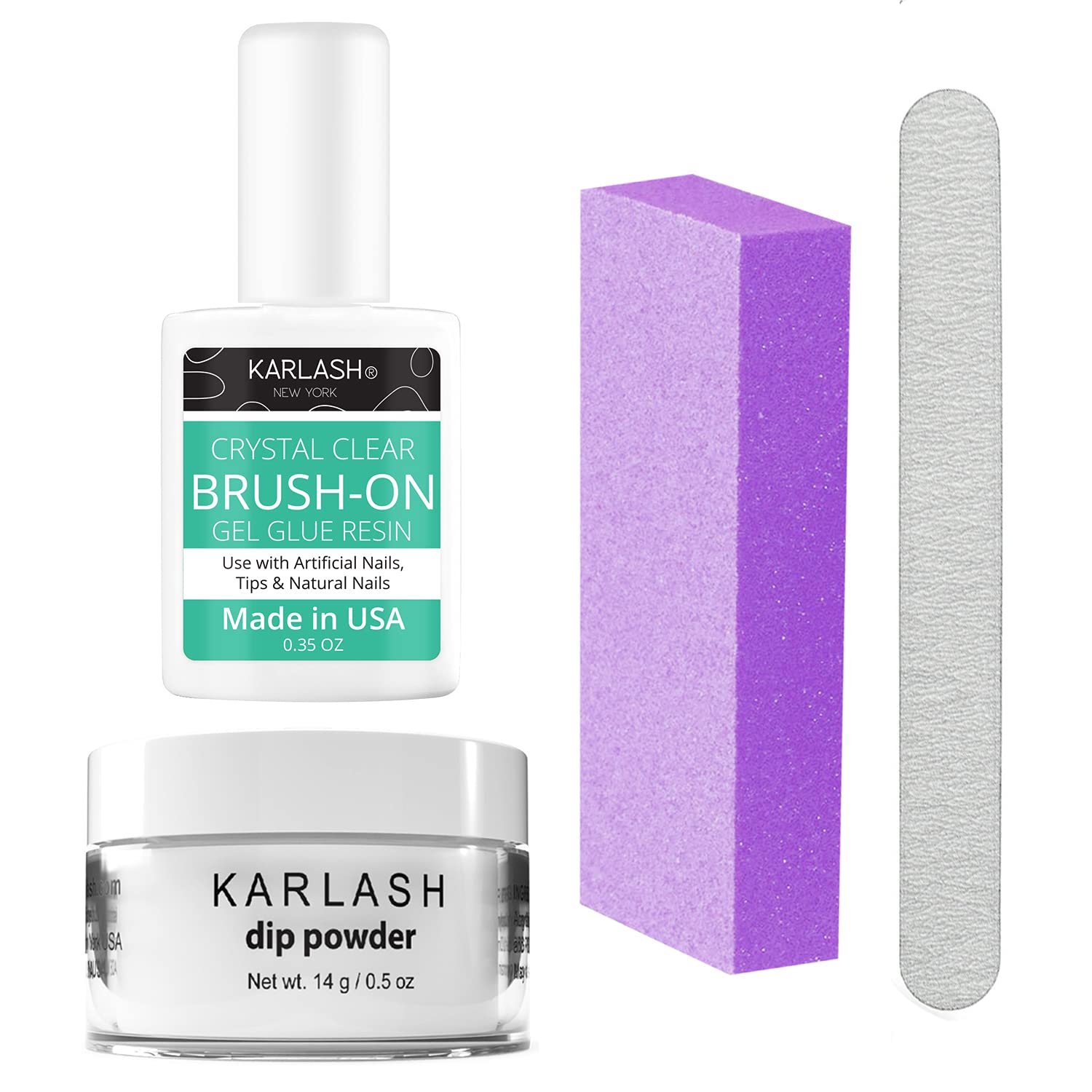 Karlash envase frontal Crystal Clear mostrando el pincel y la etiqueta, reparación rápida