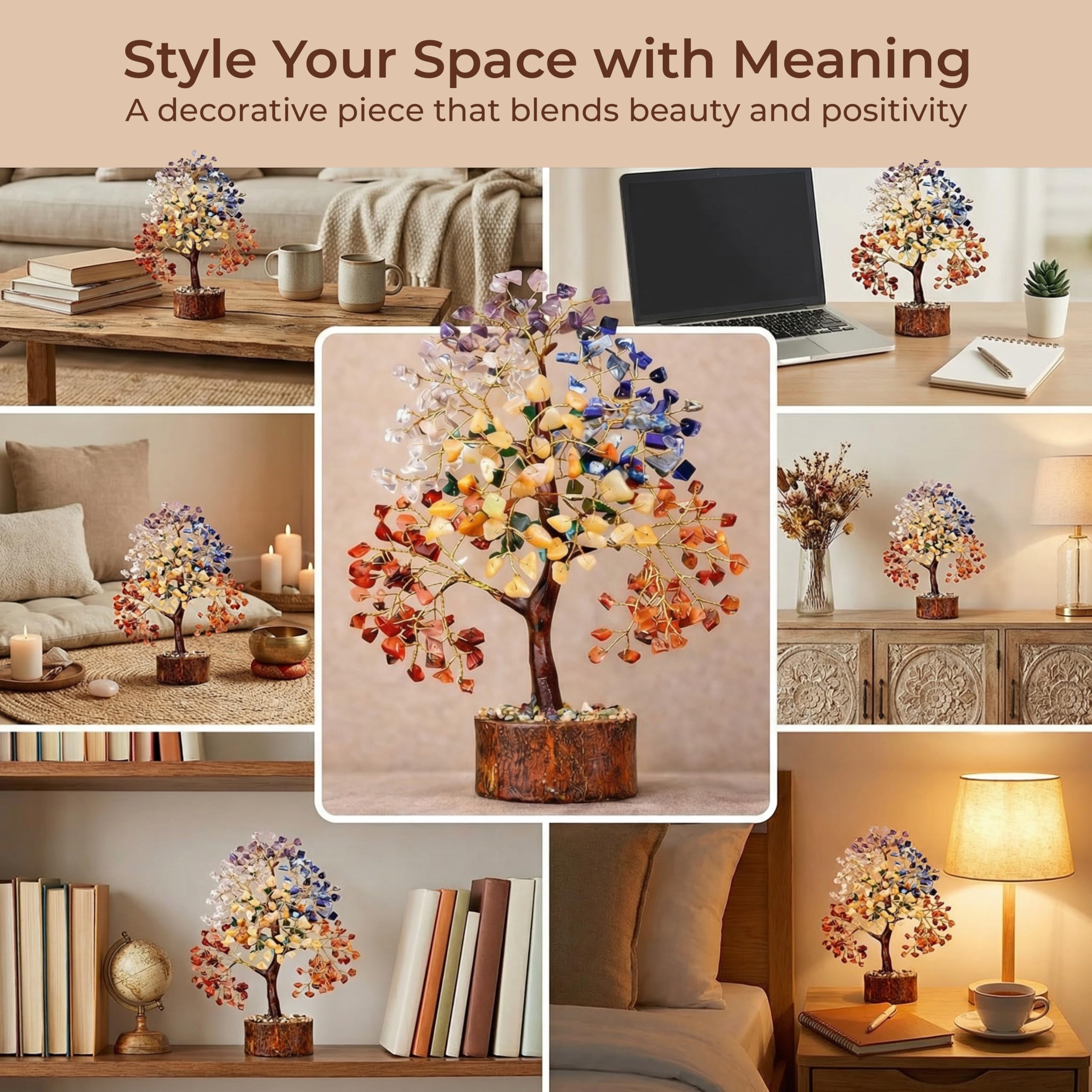 KARMAPLEDGE árbol en rincón de meditación creando ambiente acogedor